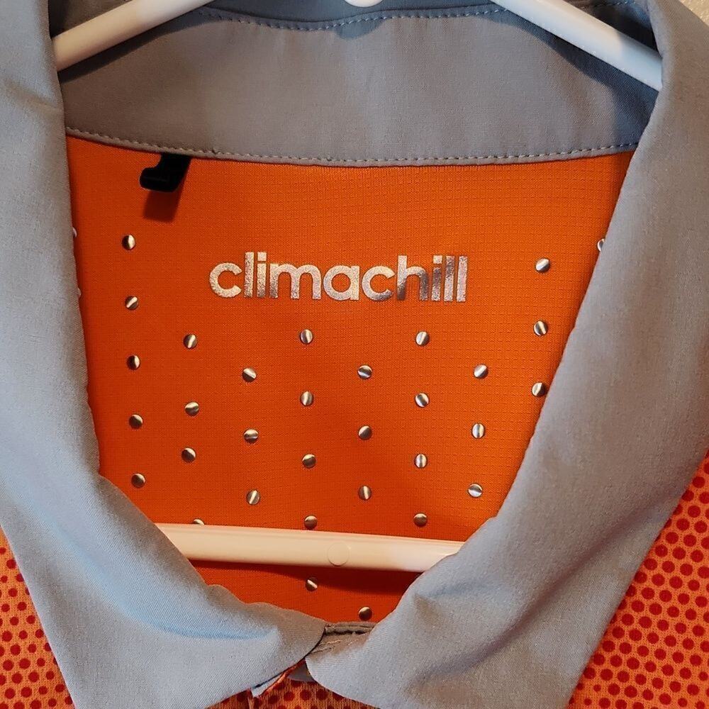 Adidas Climachill Orange Camo Golf Polo Shirt Men's Size XL EUC VERY NICE!! - Picture 5 of 10